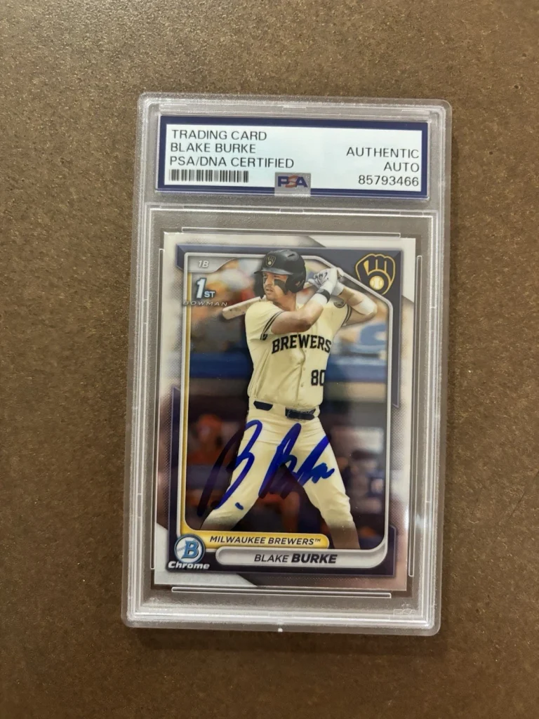 2024 Bowman Draft Blake Burke 1st Bowman Auto PSA Authentic Milwaukee Brewers