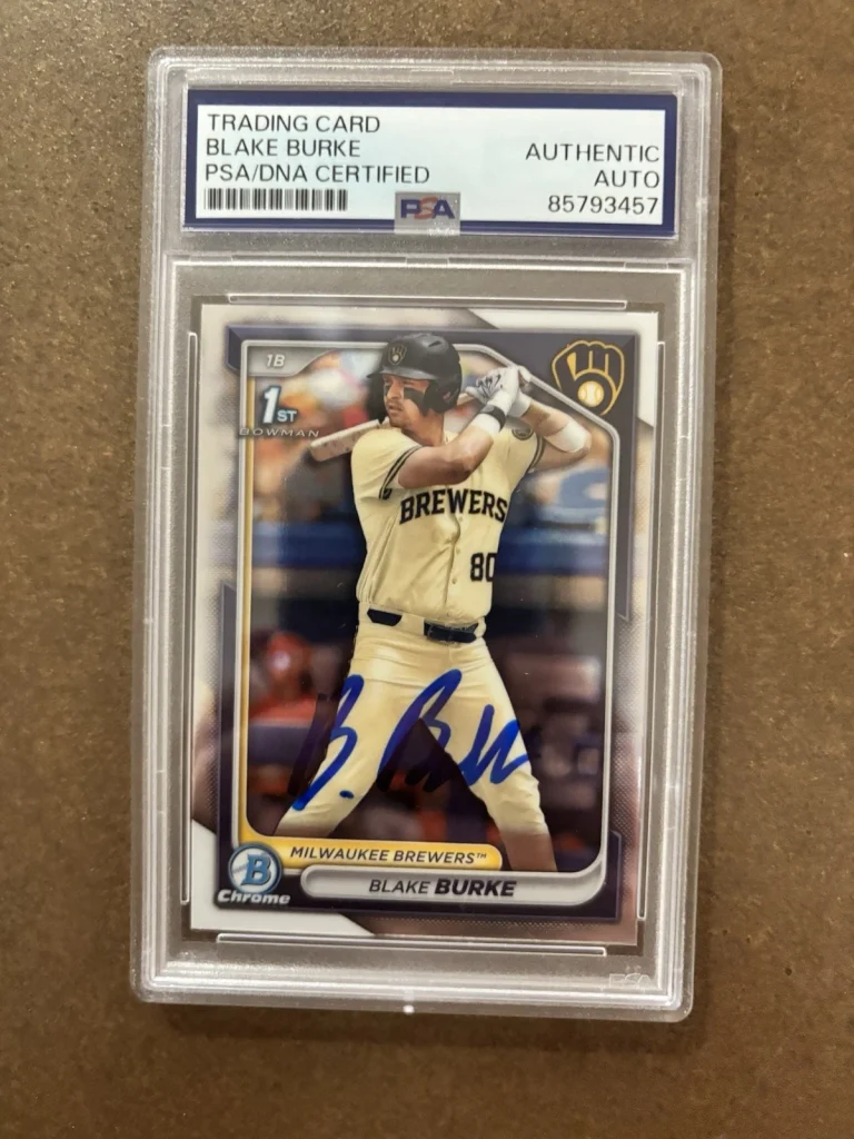 2024 Bowman Draft Blake Burke 1st Bowman Auto PSA Authentic Milwaukee Brewers