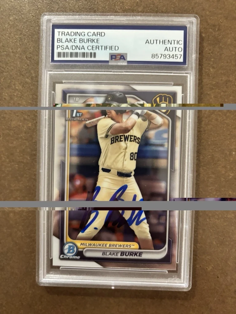 2024 Bowman Draft Blake Burke 1st Bowman Auto PSA Authentic Milwaukee Brewers