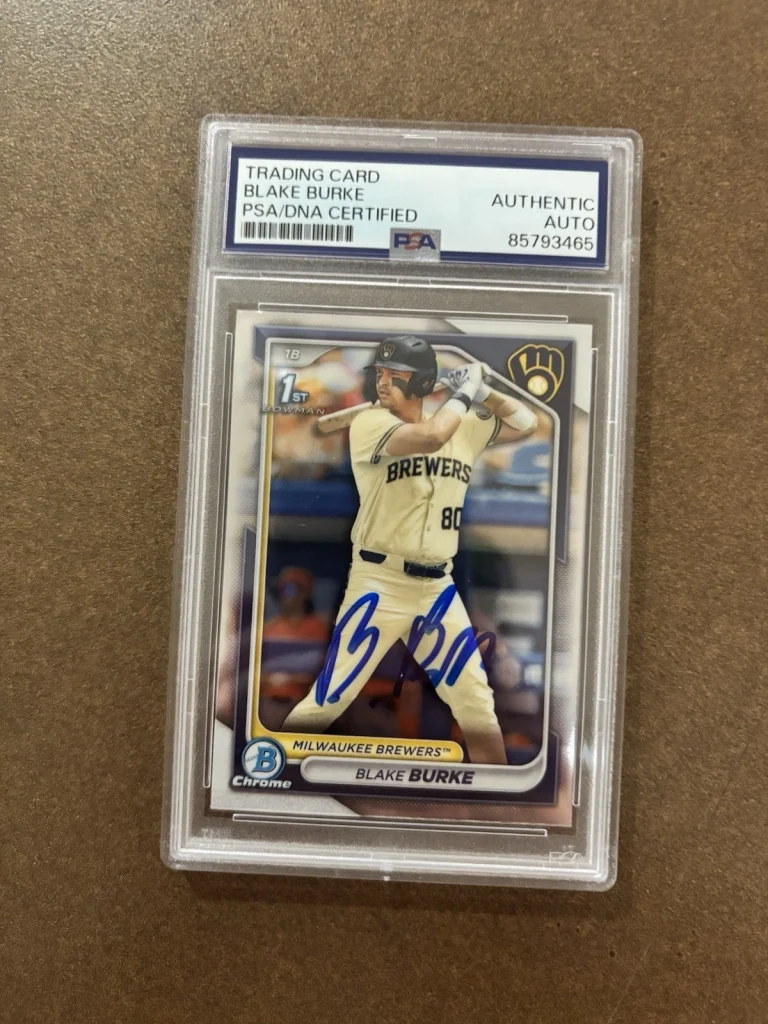 2024 Bowman Draft Blake Burke 1st Bowman Auto PSA Authentic Milwaukee Brewers