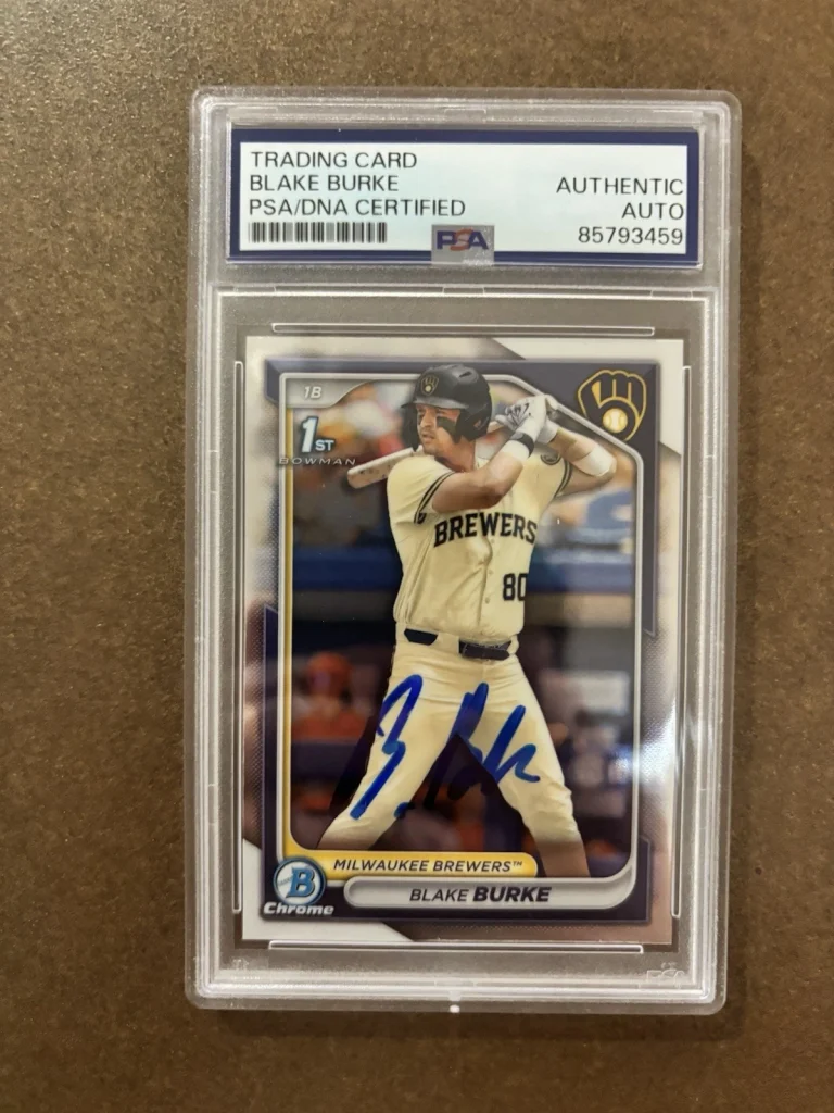 2024 Bowman Draft Blake Burke 1st Bowman Auto PSA Authentic Milwaukee Brewers