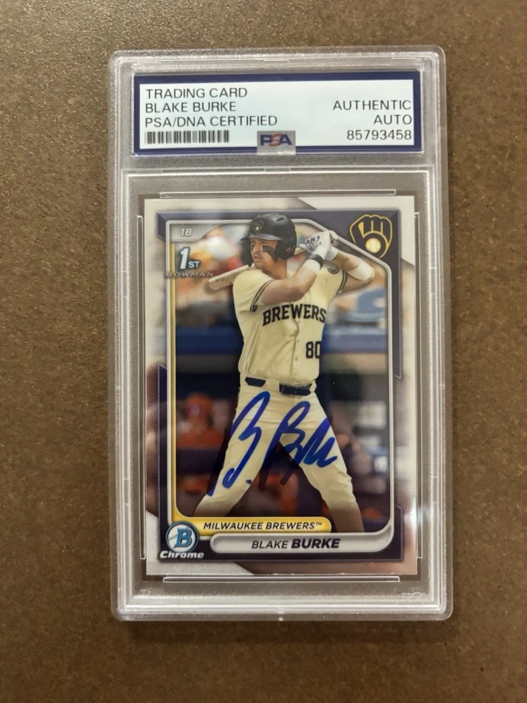 2024 Bowman Draft Blake Burke 1st Bowman Auto PSA Authentic Milwaukee Brewers