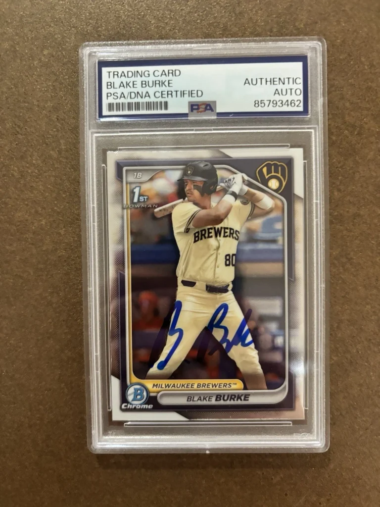 2024 Bowman Draft Blake Burke 1st Bowman Auto PSA Authentic Milwaukee Brewers
