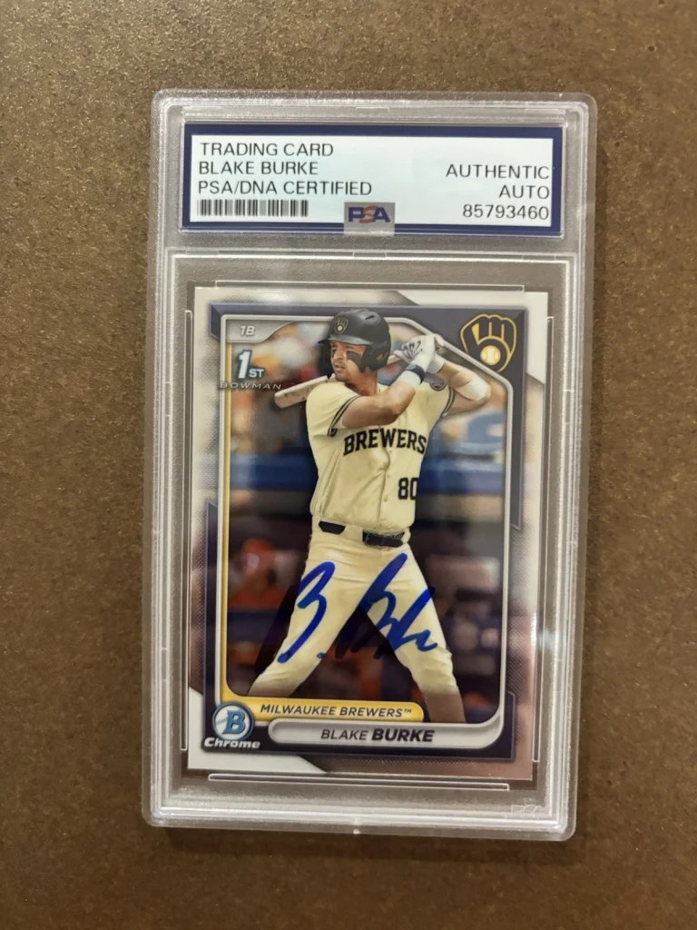 2024 Bowman Draft Blake Burke 1st Bowman Auto PSA Authentic Milwaukee Brewers