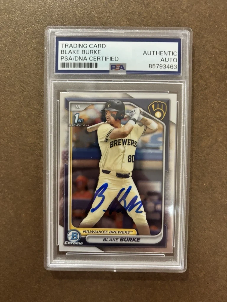 2024 Bowman Draft Blake Burke 1st Bowman Auto PSA Authentic Milwaukee Brewers