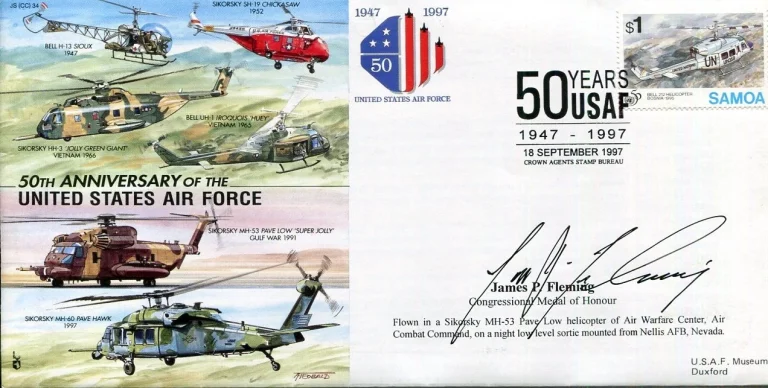 James P. Fleming Medal Of Honor MOH Air Force Vietnam War Signed Autograph