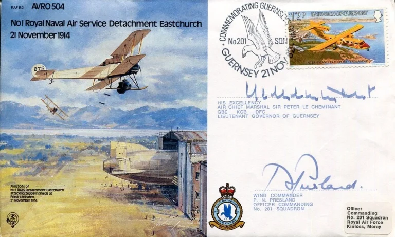 Air Chief Marshal Peter Le Cheminant P. N. Presland WWII War Signed Autograph