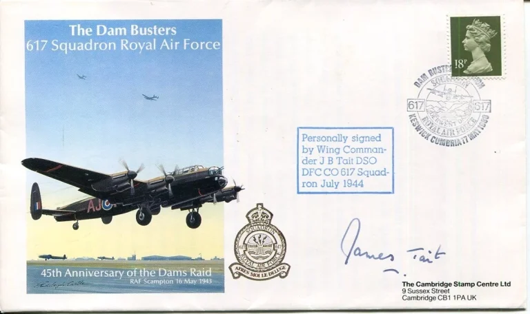 James Brian Tait Bob Knights DSO WWII War Bomber Pilot Tirpitz Signed Autograph