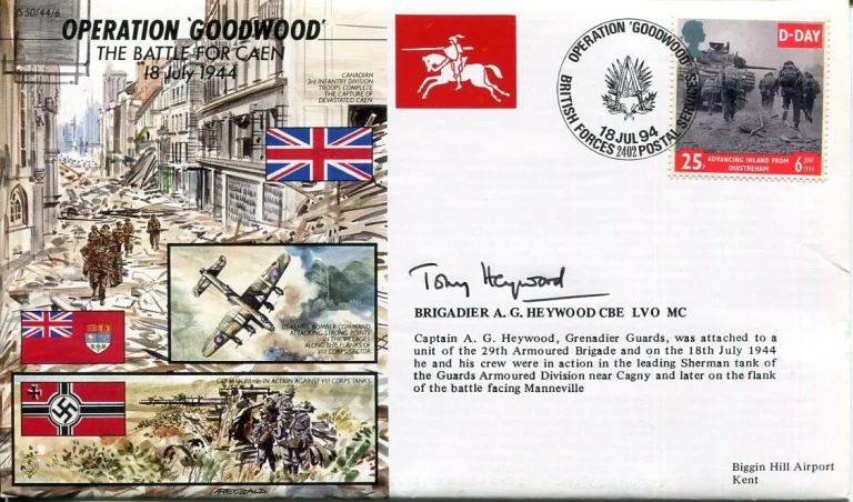 Brigadier Anthony Heywood 29th Armored Brigade WWII War Signed Autograph