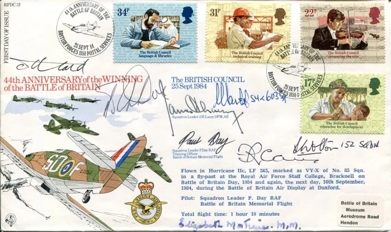 Ralph Wolton Bob Doe Frank Carey 7 Battle Of Britain WWII War Signed Autograph