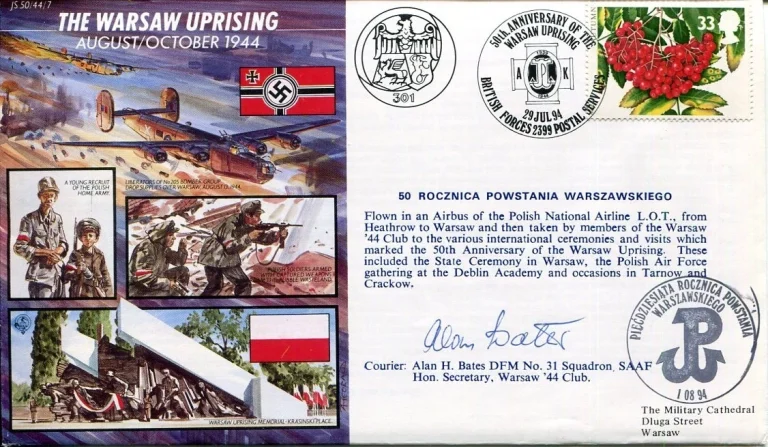 Alan H. Bates DFM No 31 Squadron Warsaw Uprising WWII War Signed Autograph