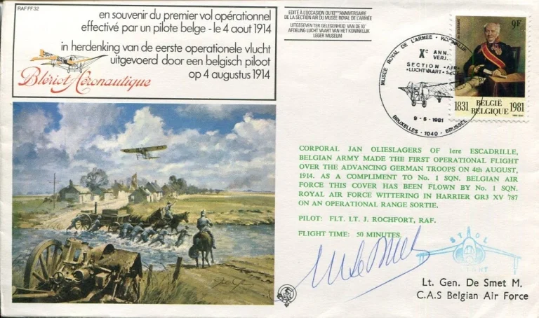 General Marcel Jean Joseph De Smet Belgium Air Force WWII War Signed Autograph