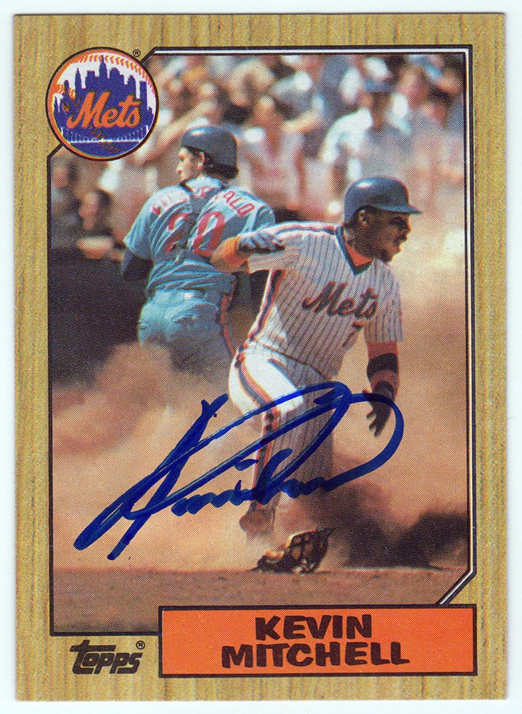 Kevin Mitchell Signed Mets 1987 Topps Rookie Baseball Card #653 - (SS COA)