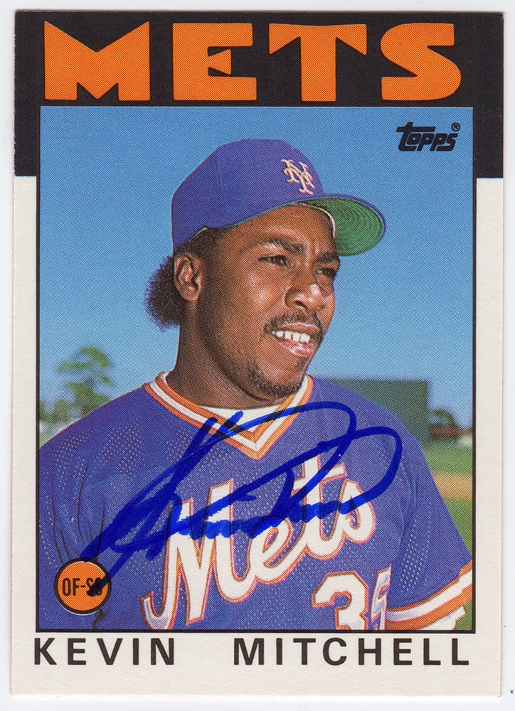 Kevin Mitchell Signed Mets 1986 Topps Traded Rookie Baseball Card #74T -(SS COA)