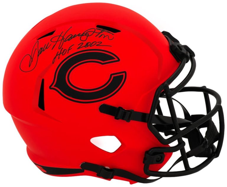Dan Hampton Signed Bears RAVE Riddell F/S Replica Helmet w/HOF - (SCHWARTZ COA)