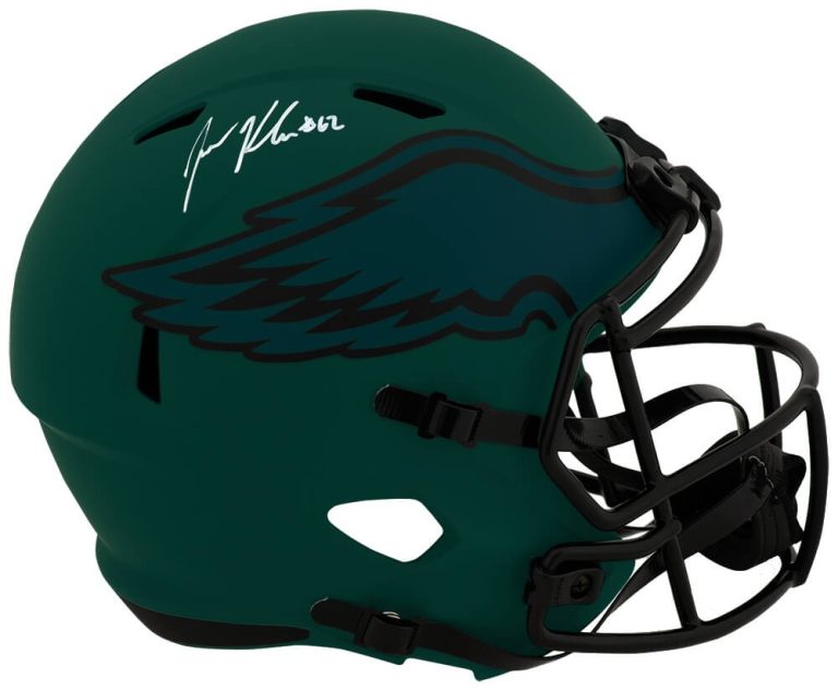 Jason Kelce Signed Eagles RAVE Riddell Full Size Replica Helmet - (SCHWARTZ COA)
