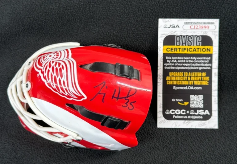 Jimmy Howard Signed Detroit Red Wings Mini Goalie Mask JSA COA
