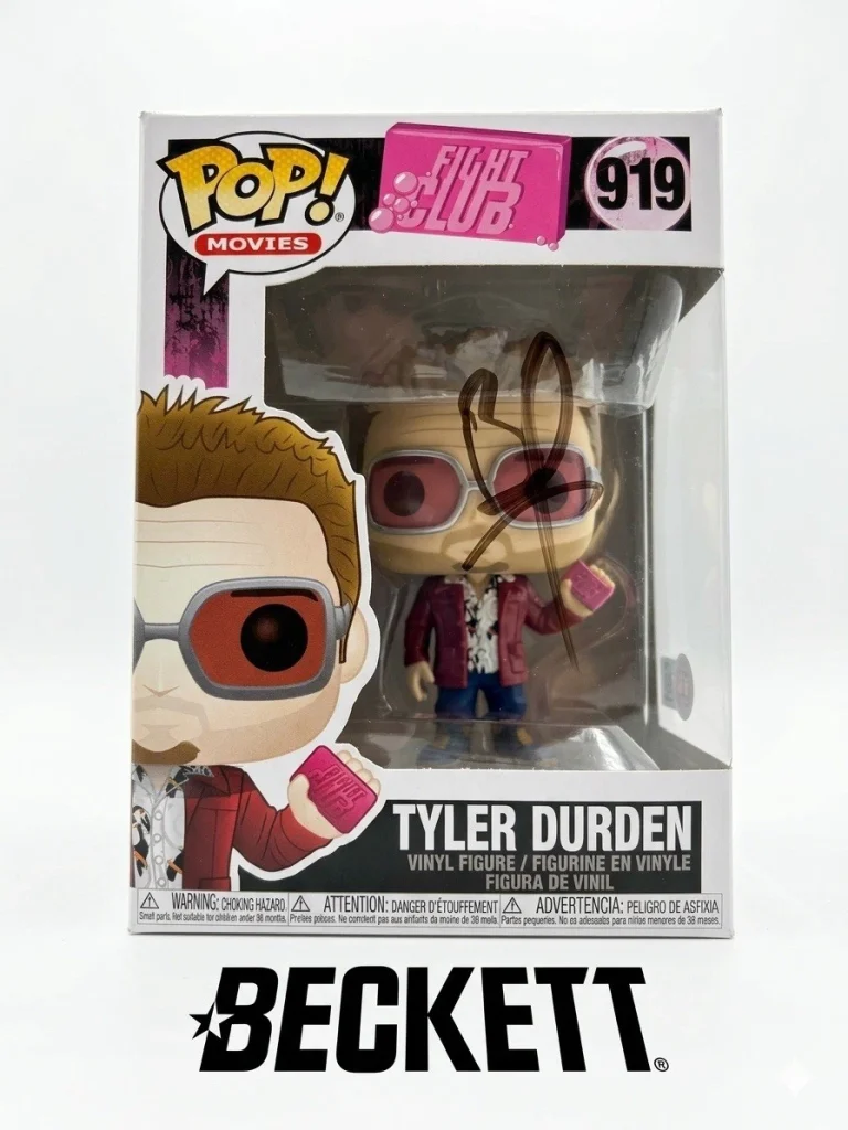 Brad Pitt Signed Funko Pop 919 Fight Club Tyler Durden Beckett Authentic