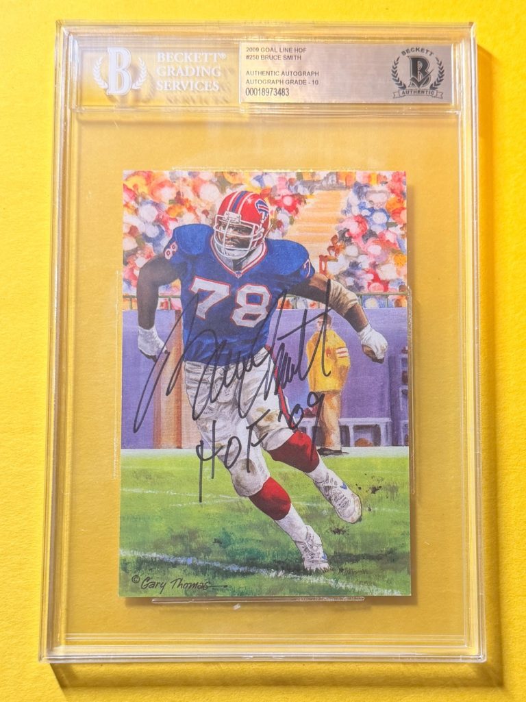 2009 GOAL LINE HOF BRUCE SMITH #250 SIGNED ART BECKETT AUTHENTIC 10 