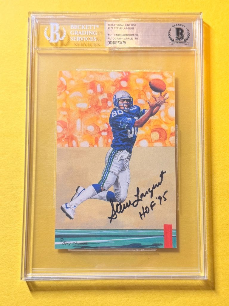 1989 GOAL LINE HOF STEVE LARGENT #178 SIGNED ART BECKETT AUTHENTIC 10 