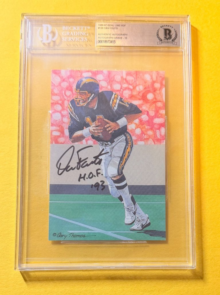 1989 GOAL LINE HOF DAN FOUTS #126 SIGNED ART BECKETT AUTHENTIC 10 