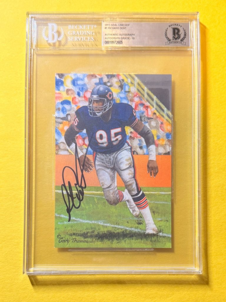 2011 GOAL LINE HOF RICHARD DENT #1 SIGNED ART BECKETT AUTHENTIC 10 BEARS