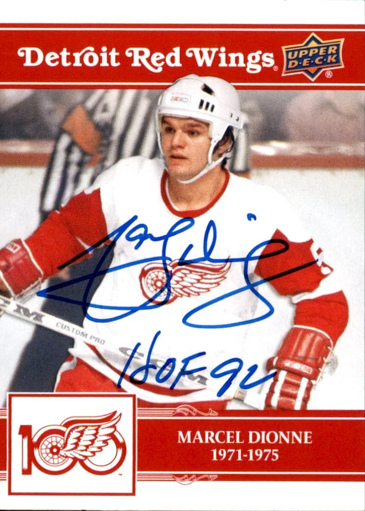 Marcel Dionne Signed 2025/26 Upper Deck Detroit Red Wings Centennial Card #91