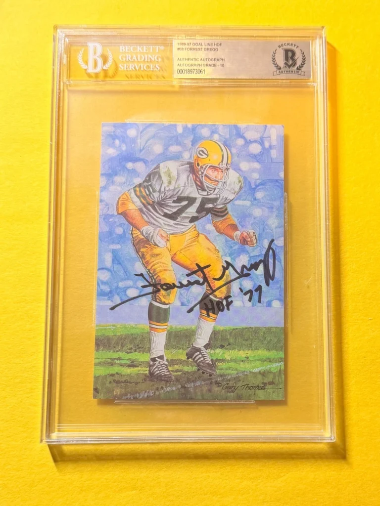 1989 GOAL LINE HOF FORREST GREGG #68 SIGNED ART BECKETT AUTHENTIC 10 