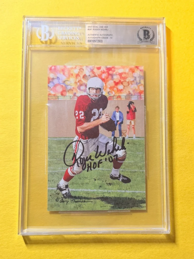 2007 GOAL LINE HOF ROGER WEHRLI #241 SIGNED ART BECKETT AUTHENTIC 10 