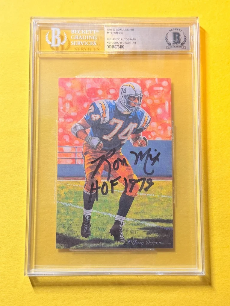 1989 GOAL LINE HOF RON MIX #110 SIGNED ART BECKETT AUTHENTIC 10 