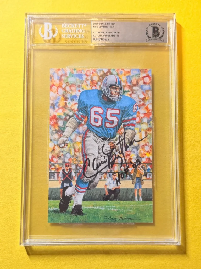 2003 GOAL LINE HOF ELVIN BETHEA #218 SIGNED ART BECKETT AUTHENTIC 10 