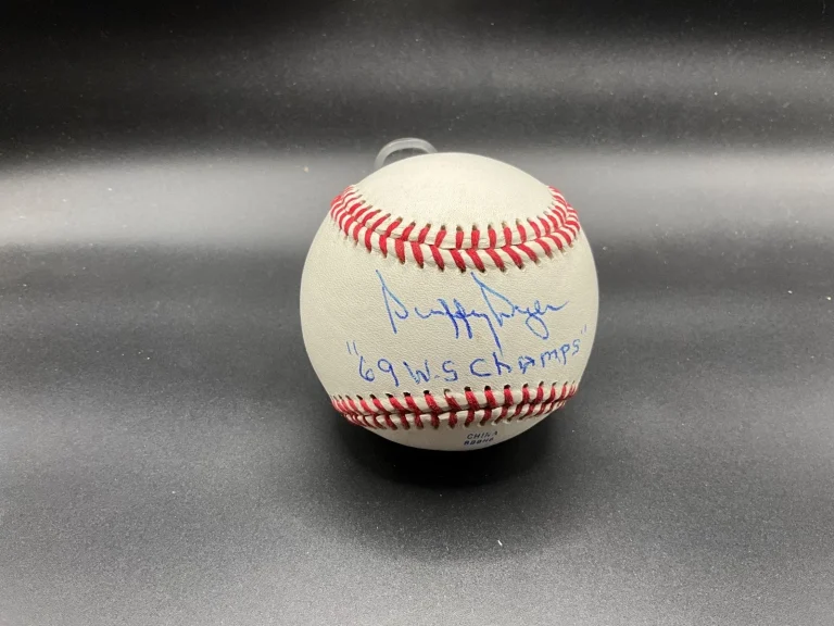 Duffy Dyer New York Mets Inscribed Baseball “1969 WS Champs” Signed Ball Beckett