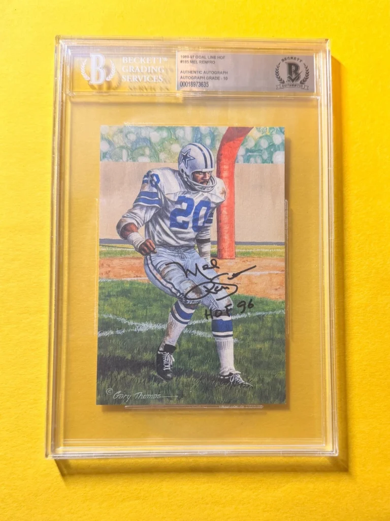 1989 GOAL LINE HOF MEL RENFRO #185 SIGNED ART BECKETT AUTHENTIC 10 