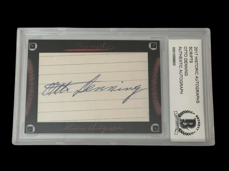Otto Denning Cleveland Indians 2017 HA Scripts Signed Autograph BAS Beckett Slab
