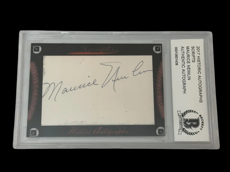 Maury Newlin St. Louis Browns 2017 HA Scripts Signed Autograph BAS Beckett Slab