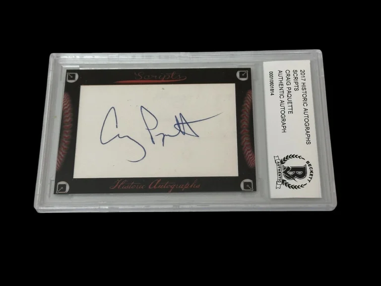 Craig Paquette Oakland A's St. Louis Cards 2017 HA Scripts Signed Autograph BAS