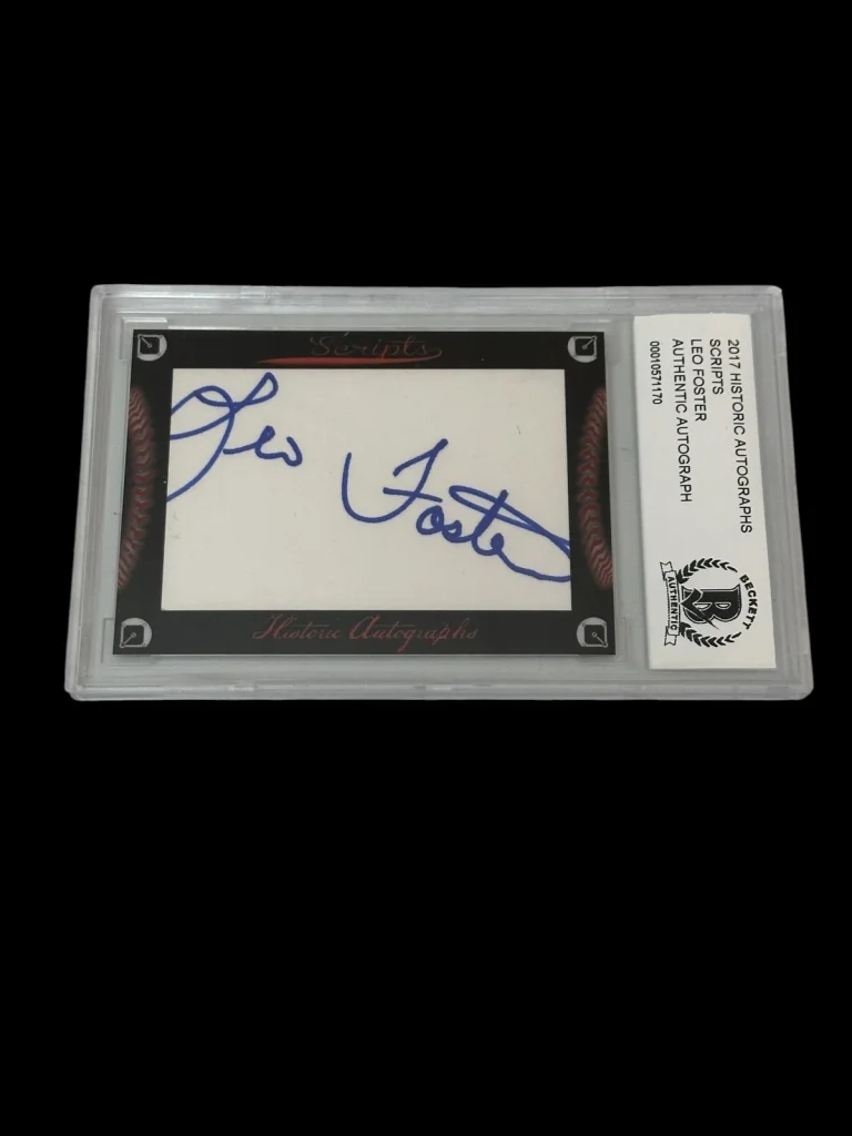 Leo Foster Atlanta Braves New York Mets 2017 HA Scripts Signed Autograph BAS