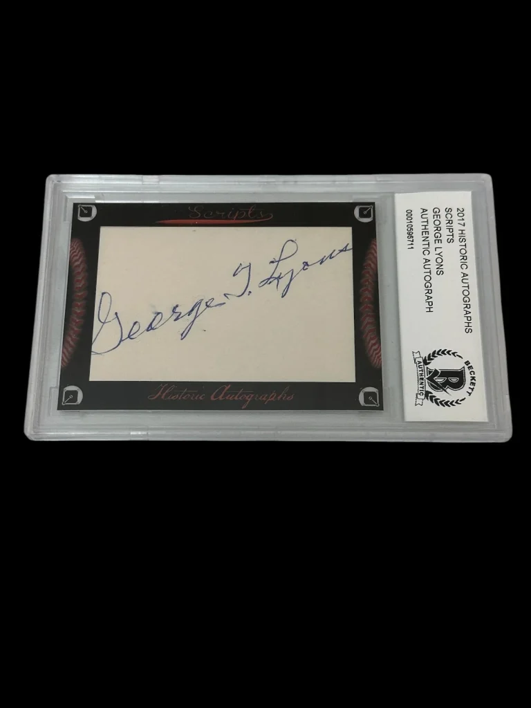 George Lyons St. Louis Cardinals Browns 2017 HA Scripts Signed Autograph BAS
