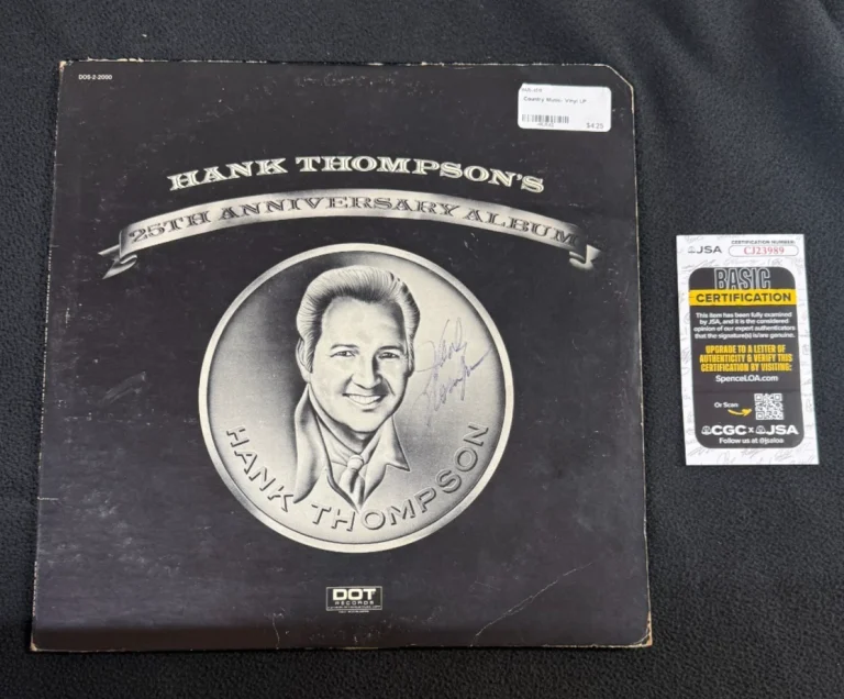 Hank Thompson Signed 25th Anniversary Album Cover JSA COA