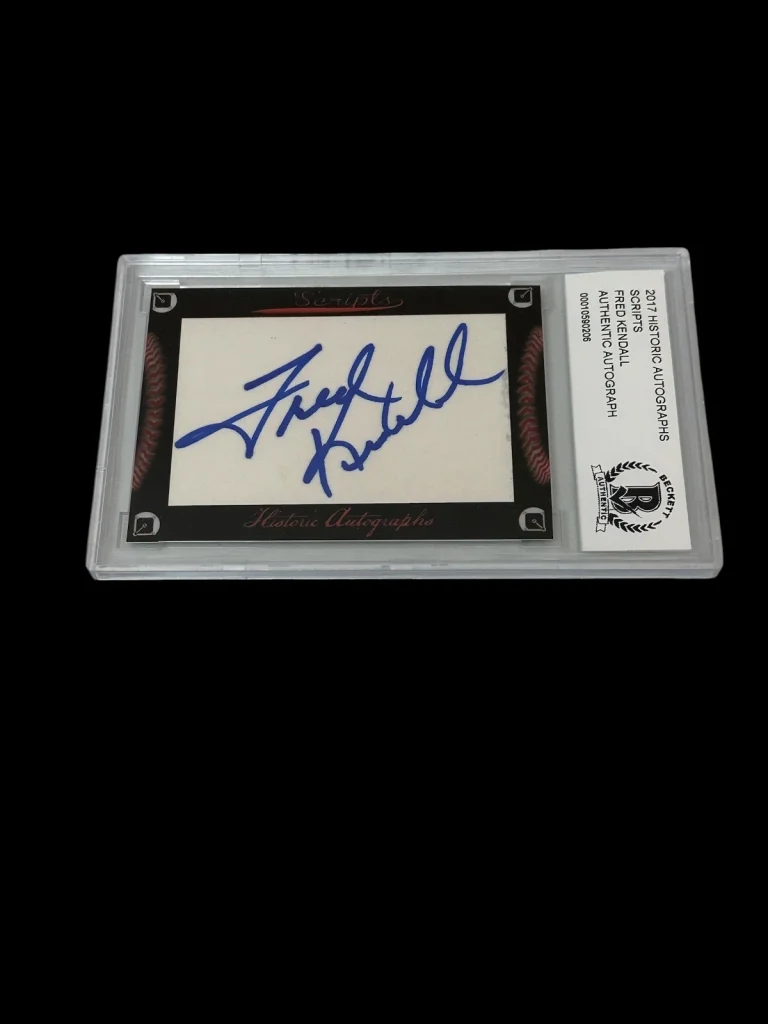 Fred Kendall San Diego Padres Bosto Red Sox 2017 HA Scripts Signed Autograph BAS