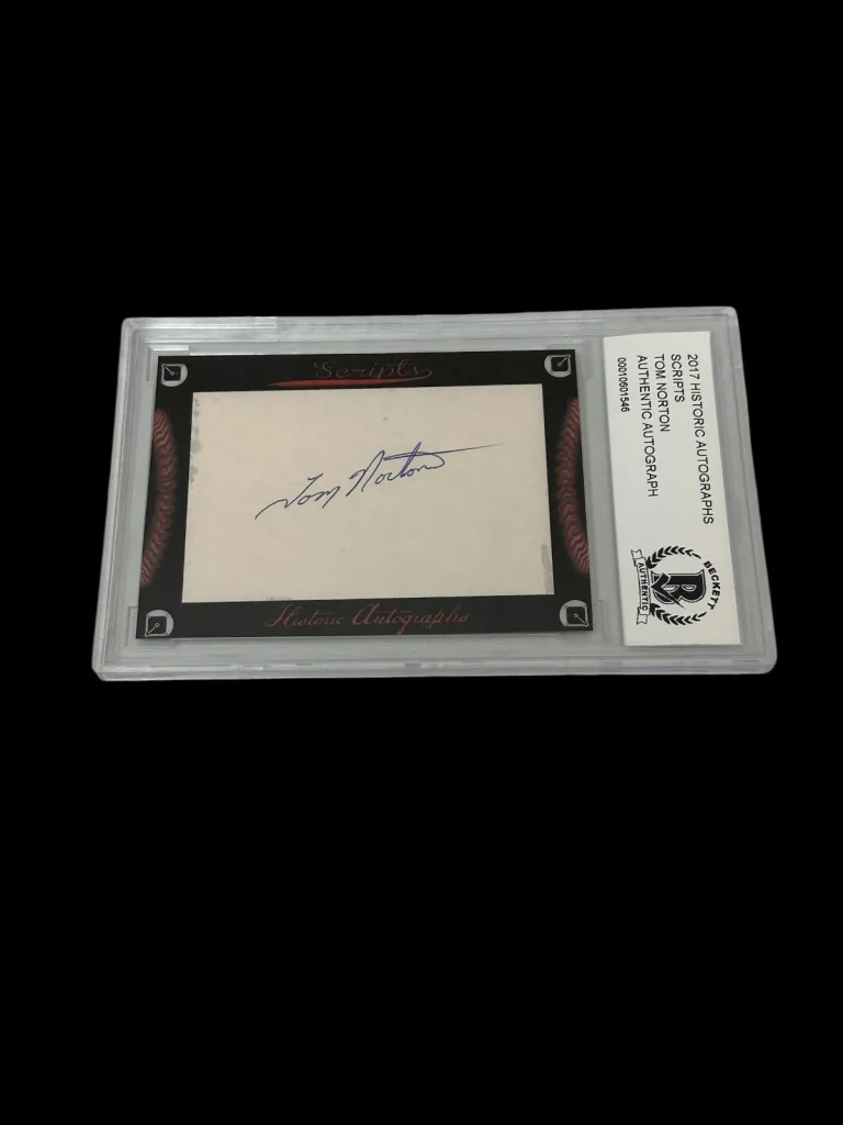 Tom Norton Minnesota Twins 2017 HA Scripts Signed Autograph BAS Beckett Slab