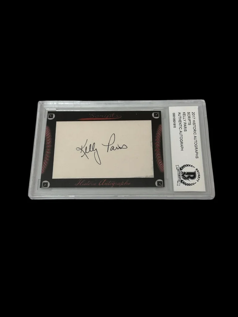 Kelly Paris Baltimore Orioles 2017 HA Scripts Signed Autograph BAS Beckett Slab