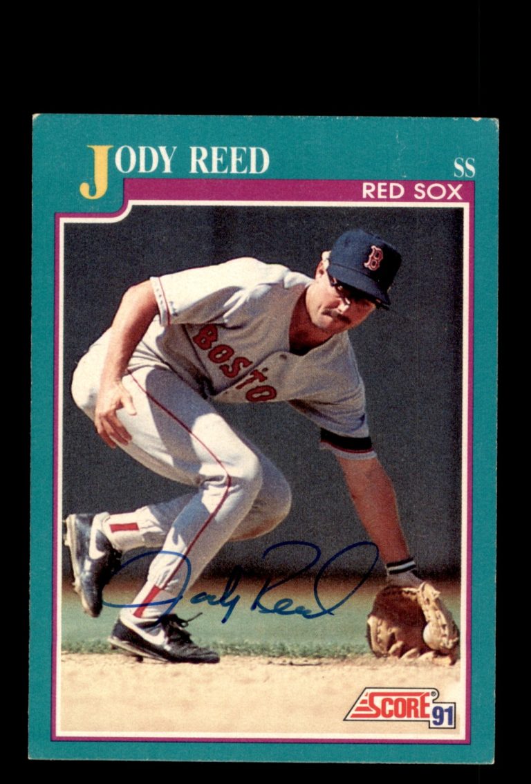 Signed Baseball Card Auto Jody Reed 1991 Score #173 Boston Red Sox