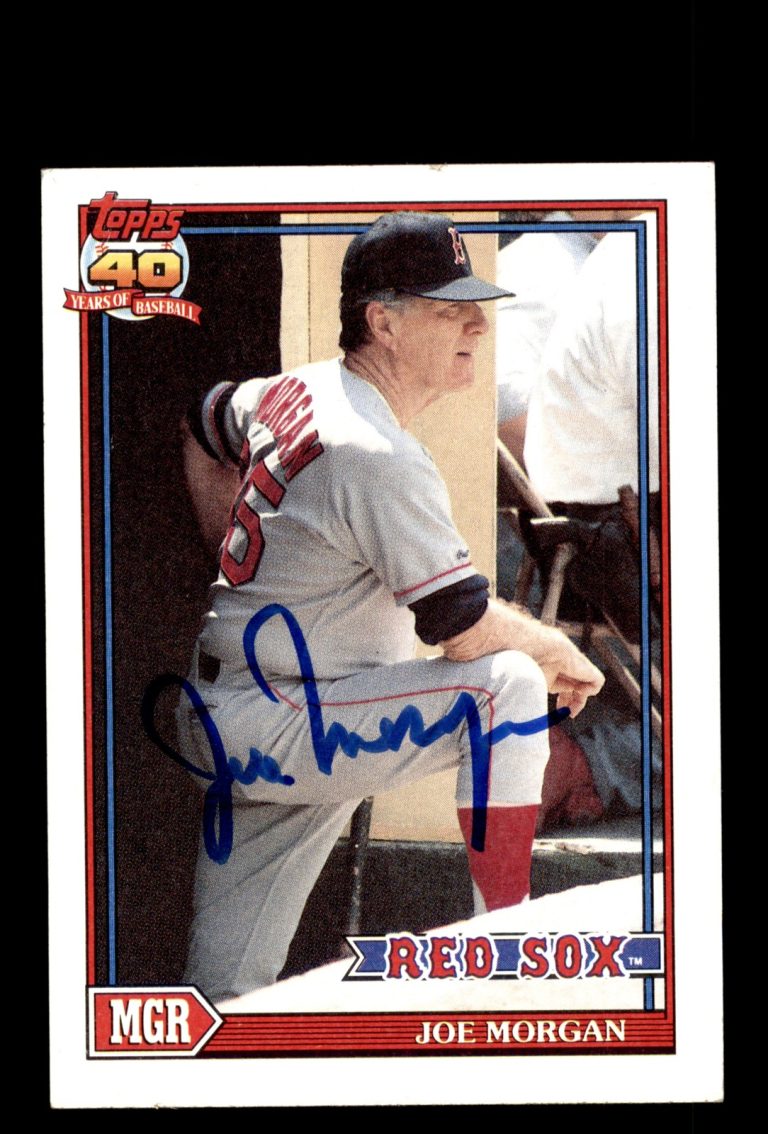 Signed Baseball Card Auto Joe Morgan 1991 Topps #21 Boston Red Sox