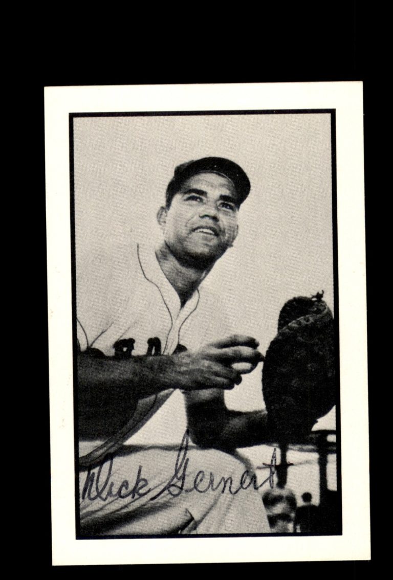 Signed Baseball Card Auto Dick Gernert 1983 1953 Bowman Reprint #11 Red Sox