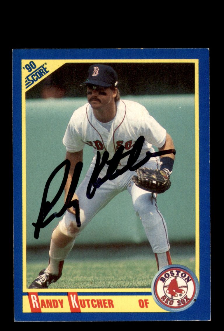 Signed Baseball Card Auto Randy Kutcher 1990 Score #551 Boston Red Sox