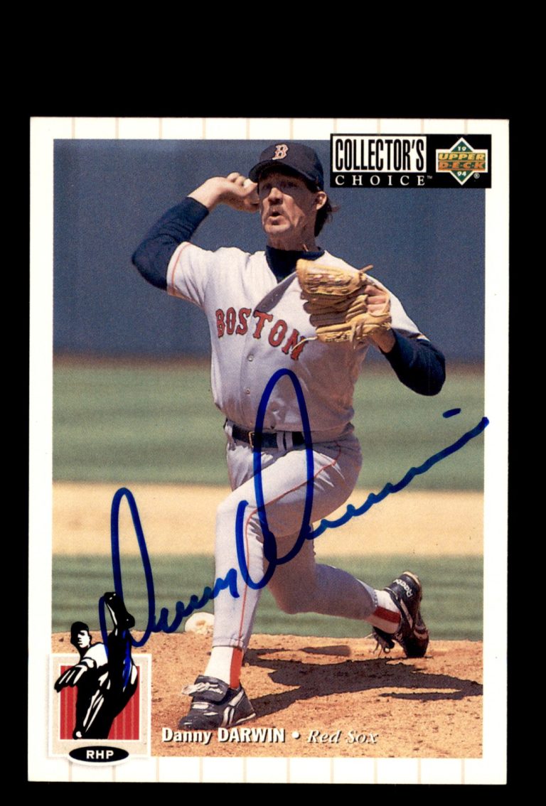 Signed Baseball Card Auto Danny Darwin 1994 Collector's Choice #89 Red Sox