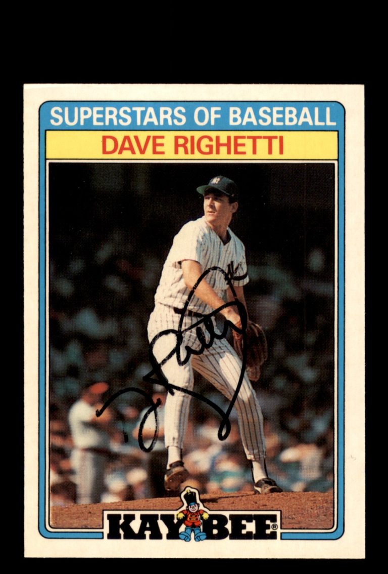 Signed Baseball Card Auto Dave Righetti 1987 Topps Kay-Bee Superstars