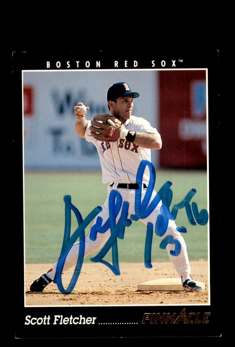 Signed Baseball Card Auto Scott Fletcher 1993 Pinnacle #495 Boston Red Sox