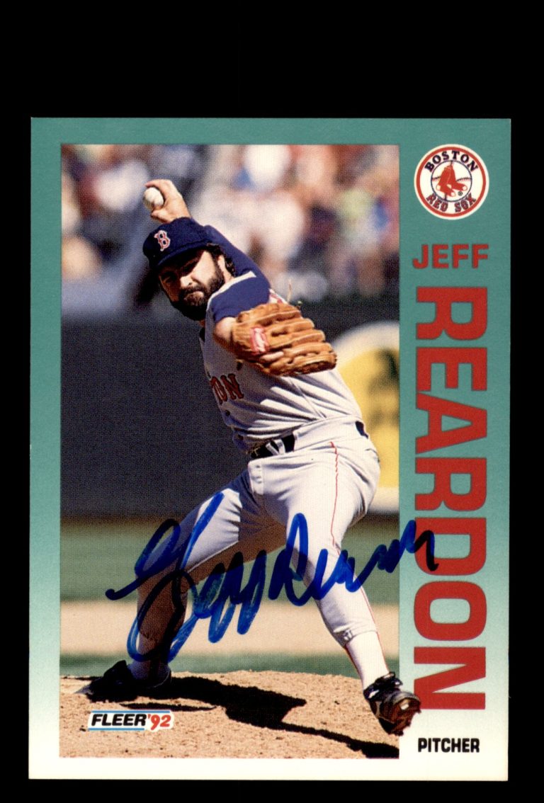 Signed Baseball Card Auto Jeff Reardon 1992 Fleer #46 Boston Red Sox